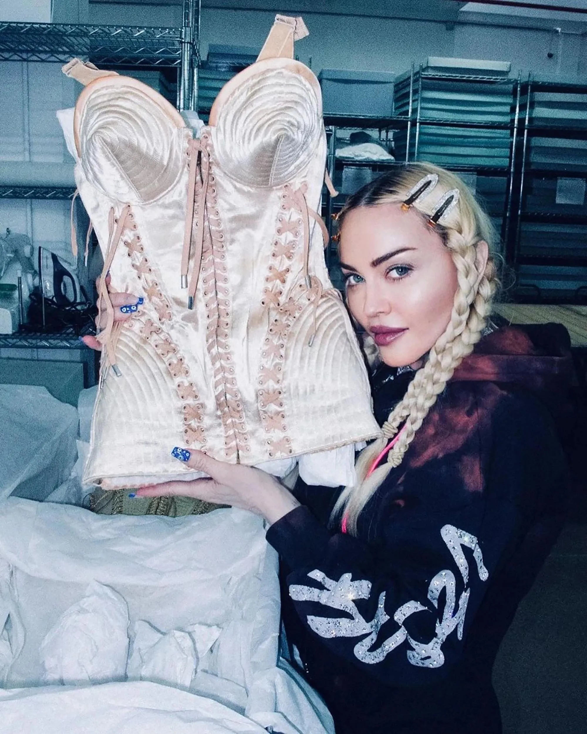 Madonna wears pink satin corset on Instagram, throwing it back to her '90s 'Blond Ambition' era